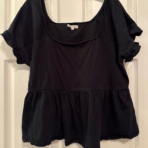 Madewell NEVER WORN Black Peplum Blouse